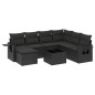 vidaXL Set de sofás de jardín 8 piezas y cojines ratán sintético negro vidaXL Set de sofás de jardín 8 piezas y cojines ratán sintético negro