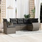 vidaXL Juego de sofás jardín con cojines 5 pzas ratán sintético gris vidaXL Juego de sofás jardín con cojines 5 pzas ratán sintético gris