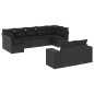 vidaXL Set de sofás de jardín 8 piezas y cojines ratán sintético negro vidaXL Set de sofás de jardín 8 piezas y cojines ratán sintético negro