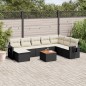 vidaXL Set de sofás de jardín 8 piezas y cojines ratán sintético negro vidaXL Set de sofás de jardín 8 piezas y cojines ratán sintético negro