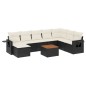 vidaXL Set de sofás de jardín 8 piezas y cojines ratán sintético negro vidaXL Set de sofás de jardín 8 piezas y cojines ratán sintético negro