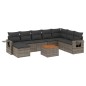 vidaXL Set de muebles de jardín 9 pzas y cojines ratán sintético gris vidaXL Set de muebles de jardín 9 pzas y cojines ratán sintético gris