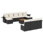 vidaXL Set de sofás de jardín 11 pzas y cojines ratán sintético negro vidaXL Set de sofás de jardín 11 pzas y cojines ratán sintético negro