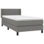 vidaXL Cama box spring con colchón tela gris oscuro 100x200 cm vidaXL Cama box spring con colchón tela gris oscuro 100x200 cm