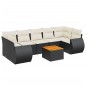 vidaXL Set de sofás de jardín 8 piezas y cojines ratán sintético negro