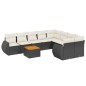 vidaXL Set de sofás de jardín 8 piezas y cojines ratán sintético negro vidaXL Set de sofás de jardín 8 piezas y cojines ratán sintético negro