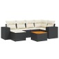 vidaXL Set de comedor de jardín 7 pzas y cojines ratán sintético negro vidaXL Set de comedor de jardín 7 pzas y cojines ratán sintético negro