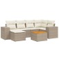 vidaXL Set sofás de jardín 7 piezas y cojines ratán sintético beige vidaXL Set sofás de jardín 7 piezas y cojines ratán sintético beige