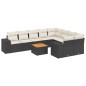 vidaXL Set de sofás de jardín 10 pzas cojines ratán sintético negro vidaXL Set de sofás de jardín 10 pzas cojines ratán sintético negro