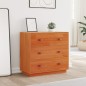 vidaXL Aparador de madera maciza de pino marrón cera 80x40x75 cm vidaXL Aparador de madera maciza de pino marrón cera 80x40x75 cm