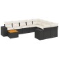 vidaXL Set de sofás de jardín 10 pzas cojines ratán sintético negro vidaXL Set de sofás de jardín 10 pzas cojines ratán sintético negro