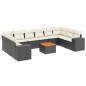 vidaXL Set de sofás de jardín 11 pzas y cojines ratán sintético negro vidaXL Set de sofás de jardín 11 pzas y cojines ratán sintético negro