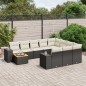 vidaXL Set de sofás de jardín 11 pzas y cojines ratán sintético negro vidaXL Set de sofás de jardín 11 pzas y cojines ratán sintético negro