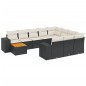 vidaXL Set de sofás de jardín 11 pzas y cojines ratán sintético negro vidaXL Set de sofás de jardín 11 pzas y cojines ratán sintético negro
