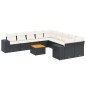 vidaXL Set de sofás de jardín 11 pzas y cojines ratán sintético negro vidaXL Set de sofás de jardín 11 pzas y cojines ratán sintético negro