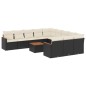 vidaXL Set de sofás de jardín 12 piezas cojines ratán sintético negro vidaXL Set de sofás de jardín 12 piezas cojines ratán sintético negro