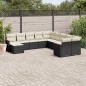 vidaXL Set de sofás de jardín 11 pzas y cojines ratán sintético negro vidaXL Set de sofás de jardín 11 pzas y cojines ratán sintético negro