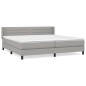vidaXL Cama box spring con colchón tela gris claro 200x200 cm