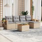 vidaXL Juego de sofás jardín con cojines 6 pzas ratán sintético beige vidaXL Juego de sofás jardín con cojines 6 pzas ratán sintético beige