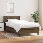 vidaXL Cama box spring con colchón tela marrón oscuro 90x190 cm vidaXL Cama box spring con colchón tela marrón oscuro 90x190 cm