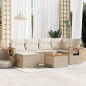 vidaXL Set sofás de jardín 7 piezas y cojines ratán sintético beige vidaXL Set sofás de jardín 7 piezas y cojines ratán sintético beige