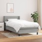 vidaXL Cama box spring con colchón tela gris claro 90x200 cm vidaXL Cama box spring con colchón tela gris claro 90x200 cm