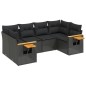 vidaXL Set de sofás de jardín 6 piezas y cojines ratán sintético negro vidaXL Set de sofás de jardín 6 piezas y cojines ratán sintético negro
