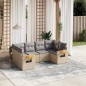 vidaXL Juego de sofás jardín con cojines 6 pzas ratán sintético beige vidaXL Juego de sofás jardín con cojines 6 pzas ratán sintético beige