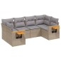 vidaXL Juego de sofás jardín con cojines 6 pzas ratán sintético beige vidaXL Juego de sofás jardín con cojines 6 pzas ratán sintético beige