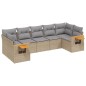vidaXL Set sofás de jardín 7 piezas y cojines ratán sintético beige vidaXL Set sofás de jardín 7 piezas y cojines ratán sintético beige
