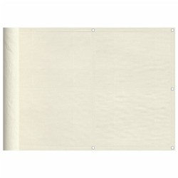 vidaXL Pantalla de balcón 100% poliéster Oxford crema 75x800 cm