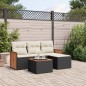 vidaXL Set de muebles de jardín 5 pzas y cojines ratán sintético negro