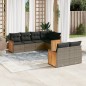 vidaXL Set de sofás de jardín 7 piezas con cojines ratán PE gris vidaXL Set de sofás de jardín 7 piezas con cojines ratán PE gris
