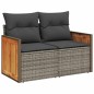 vidaXL Set de sofás de jardín 7 piezas con cojines ratán PE gris vidaXL Set de sofás de jardín 7 piezas con cojines ratán PE gris
