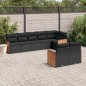 vidaXL Set de sofás de jardín 8 piezas y cojines ratán sintético negro vidaXL Set de sofás de jardín 8 piezas y cojines ratán sintético negro