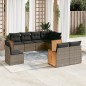 vidaXL Set de sofás de jardín 8 pzas y cojines ratán sintético gris vidaXL Set de sofás de jardín 8 pzas y cojines ratán sintético gris