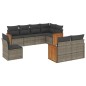 vidaXL Set de sofás de jardín 8 pzas y cojines ratán sintético gris vidaXL Set de sofás de jardín 8 pzas y cojines ratán sintético gris