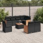 vidaXL Set de sofás de jardín 8 piezas y cojines ratán sintético negro vidaXL Set de sofás de jardín 8 piezas y cojines ratán sintético negro