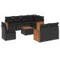 vidaXL Set de sofás de jardín 8 piezas y cojines ratán sintético negro vidaXL Set de sofás de jardín 8 piezas y cojines ratán sintético negro
