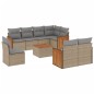 vidaXL Set de sofás de jardín 9 pzas con cojines ratán sintético beige vidaXL Set de sofás de jardín 9 pzas con cojines ratán sintético beige