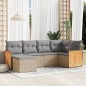 vidaXL Juego de sofás jardín con cojines 6 pzas ratán sintético beige vidaXL Juego de sofás jardín con cojines 6 pzas ratán sintético beige