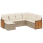 vidaXL Set sofás de jardín 7 piezas y cojines ratán sintético beige vidaXL Set sofás de jardín 7 piezas y cojines ratán sintético beige