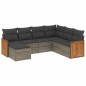 vidaXL Set de sofás de jardín 7 piezas con cojines ratán PE gris vidaXL Set de sofás de jardín 7 piezas con cojines ratán PE gris