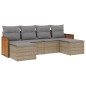 vidaXL Juego de sofás jardín con cojines 6 pzas ratán sintético beige vidaXL Juego de sofás jardín con cojines 6 pzas ratán sintético beige