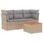 vidaXL Juego de sofás jardín con cojines beige mezcla 4 pzas ratán PE vidaXL Juego de sofás jardín con cojines beige mezcla 4 pzas ratán PE