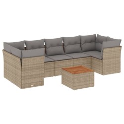 vidaXL Juego de sofás jardín con cojines beige mezcla 6 pzas ratán PE