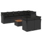 vidaXL Set de sofás de jardín 8 piezas y cojines ratán sintético negro vidaXL Set de sofás de jardín 8 piezas y cojines ratán sintético negro