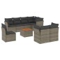 vidaXL Set de muebles de jardín 9 pzas y cojines ratán sintético gris vidaXL Set de muebles de jardín 9 pzas y cojines ratán sintético gris