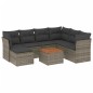 vidaXL Set de sofás de jardín 8 pzas y cojines ratán sintético gris vidaXL Set de sofás de jardín 8 pzas y cojines ratán sintético gris