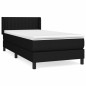 vidaXL Cama box spring con colchón tela negro 90x200 cm vidaXL Cama box spring con colchón tela negro 90x200 cm